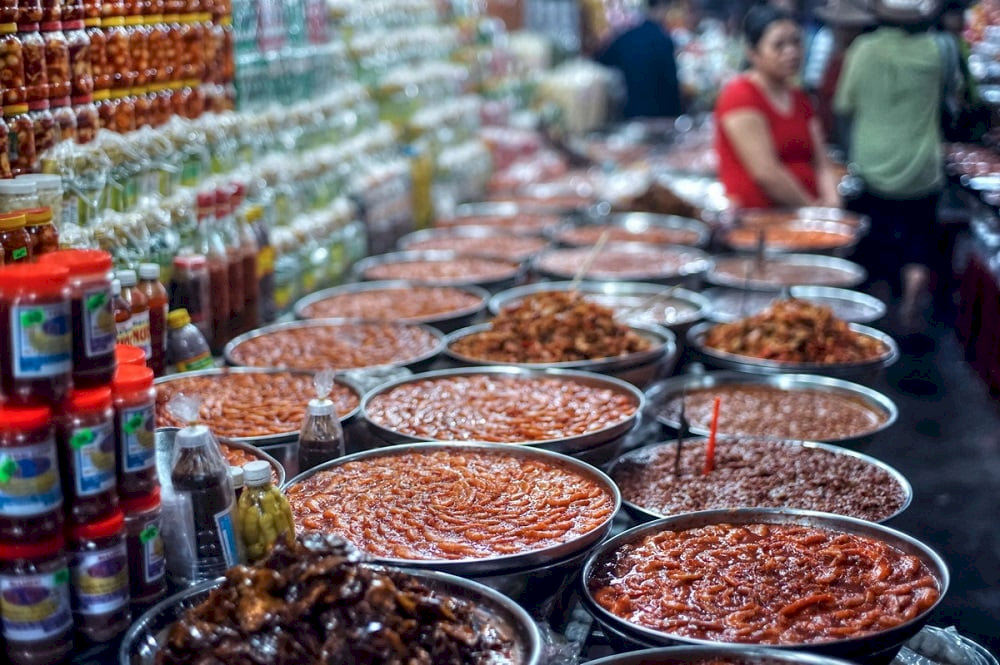 The first floor of Dong Ba Market is a vibrant showcase of Hue’s rich culinary heritage